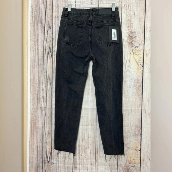 Nasty Gal Denim - Nasty Gal NWT High Rise Shredded Distressed Faded Black Raw Hem  jeans size us 4